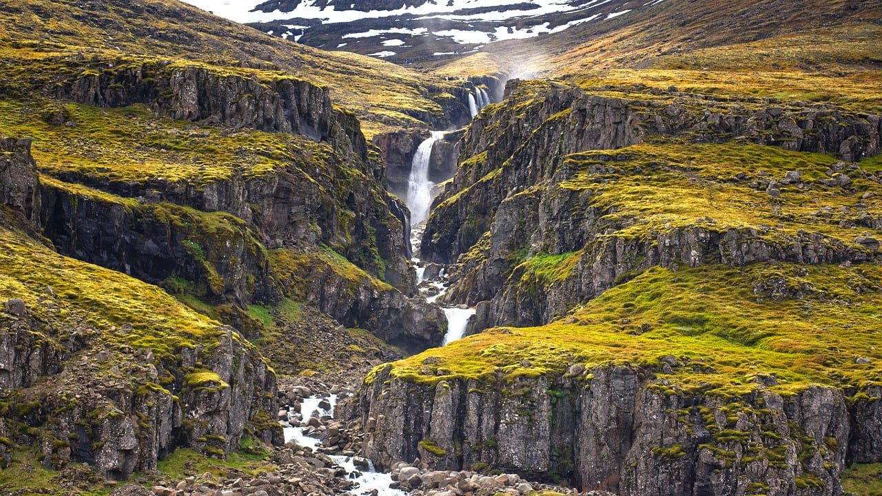 Stream through mountain